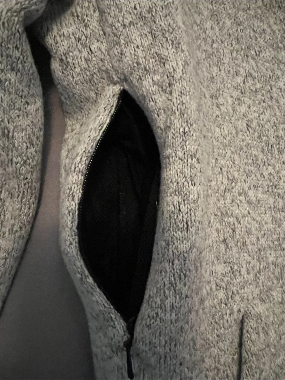 Nike Heather Gray Full‑Zip Bomber Jacket with Black Trim